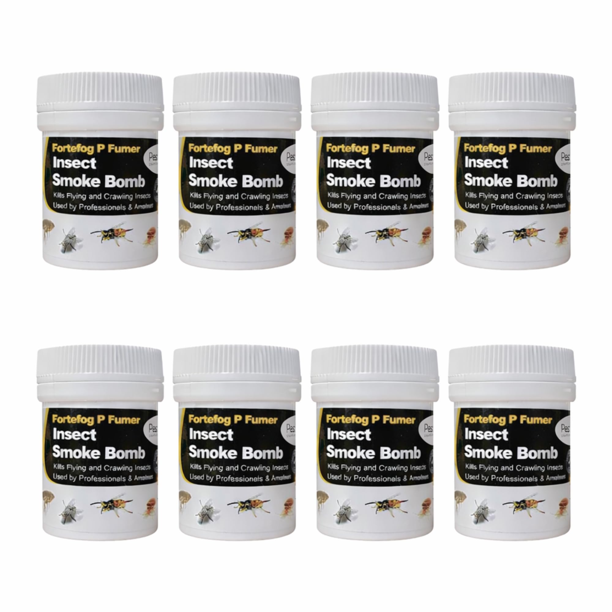 Smoke Bomb Professional Strength Fogger Fumigator for Fleas Bed bugs Moths Cluster fly Spider Poultry Red Mite and all insects Killer Midi Fumer 11g by Pest O One® (Pack of 8)