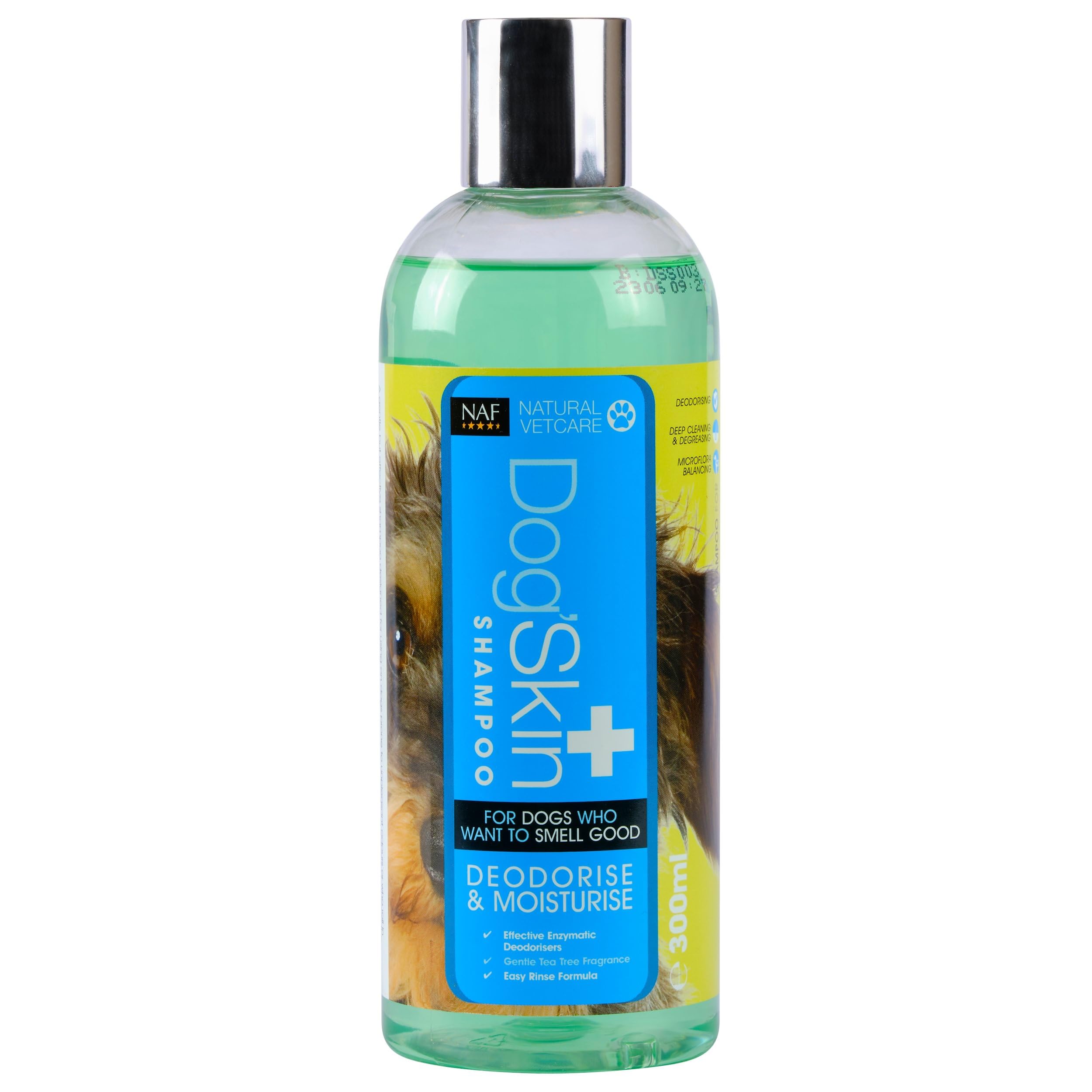 NATURAL VETCARE Dog Skin Deodorising & Moisturising Shampoo 300ml – Cleans, Degreases, Detangles Without Stripping Natural Oils – Gentle Pet Grooming Wash