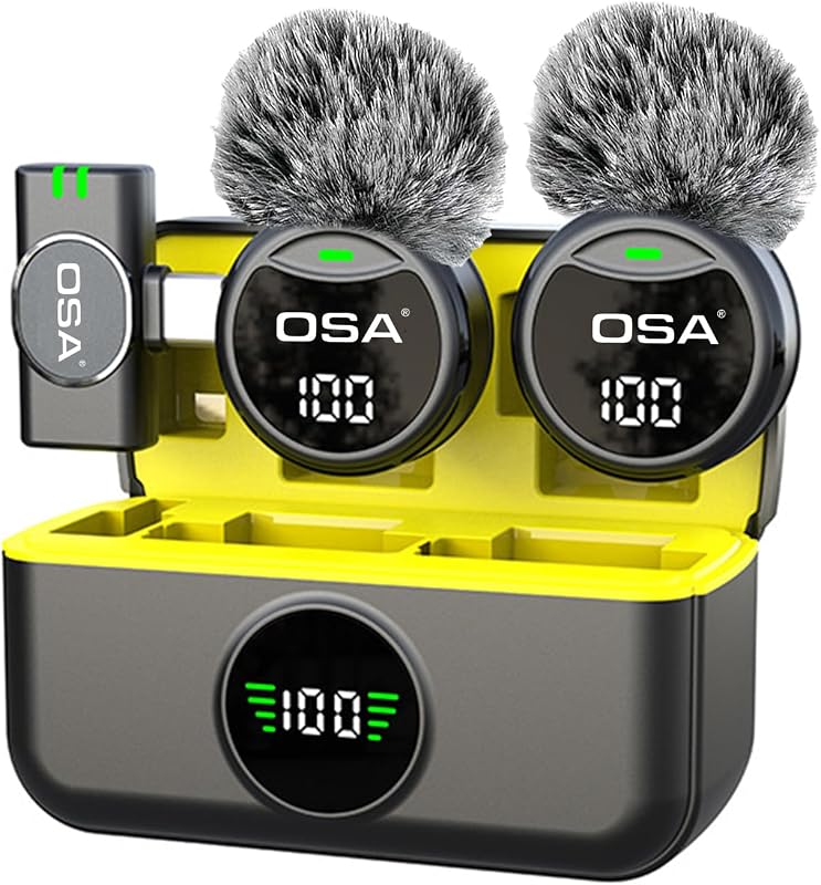 Lavalier Mikrofon Wireless für iPhone15/16 und Android, Mini Ansteckmikrofon kabellos Mikrofon mit 40-Stunden Ladefach, Kabellos Handy Microphone Plug-Play für Interviews, Podcasts Vlog (Type C)