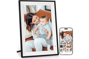 Anna Bella Digital Picture Frame 10.1 Inch IPS HD Touch Screen WiFi Smart Digital Photo Frame with 32GB Storage, Auto-Rotate, Easy Setup to Share Photos or Videos Remotely via AiMOR APP Black