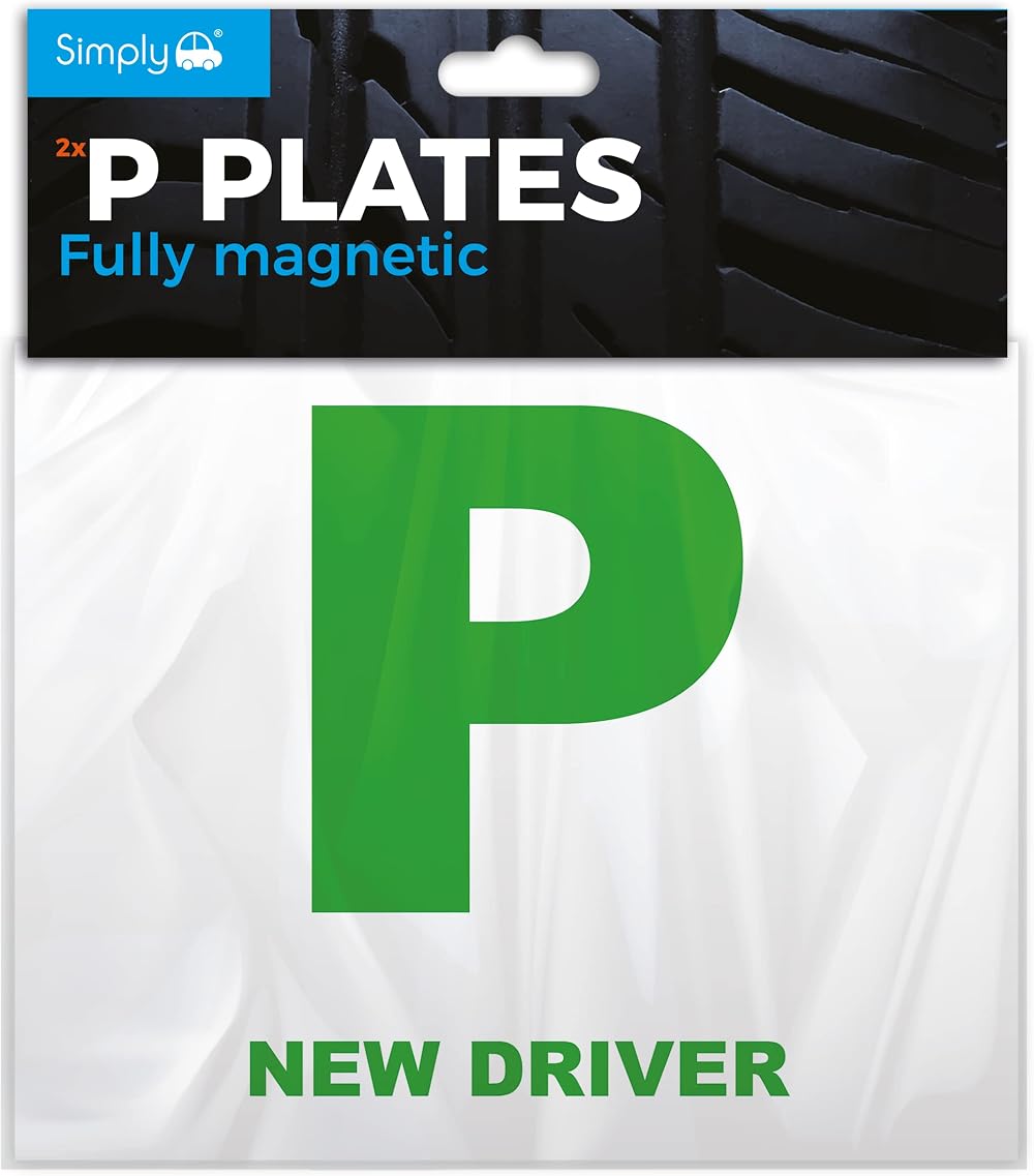 Simply TL1100 Pack of 2 Fully Magnetic Car P-Plates Twin Pack