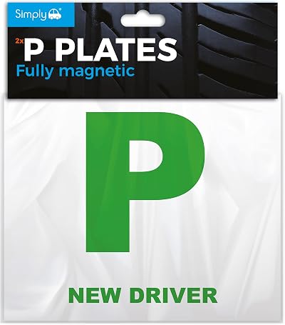 Simply TL1100 Pack of 2 Fully Magnetic Car P-Plates Twin Pack