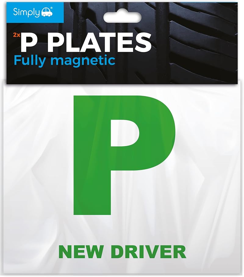 Simply TL1100 Pack of 2 Fully Magnetic Car P-Plates Twin Pack