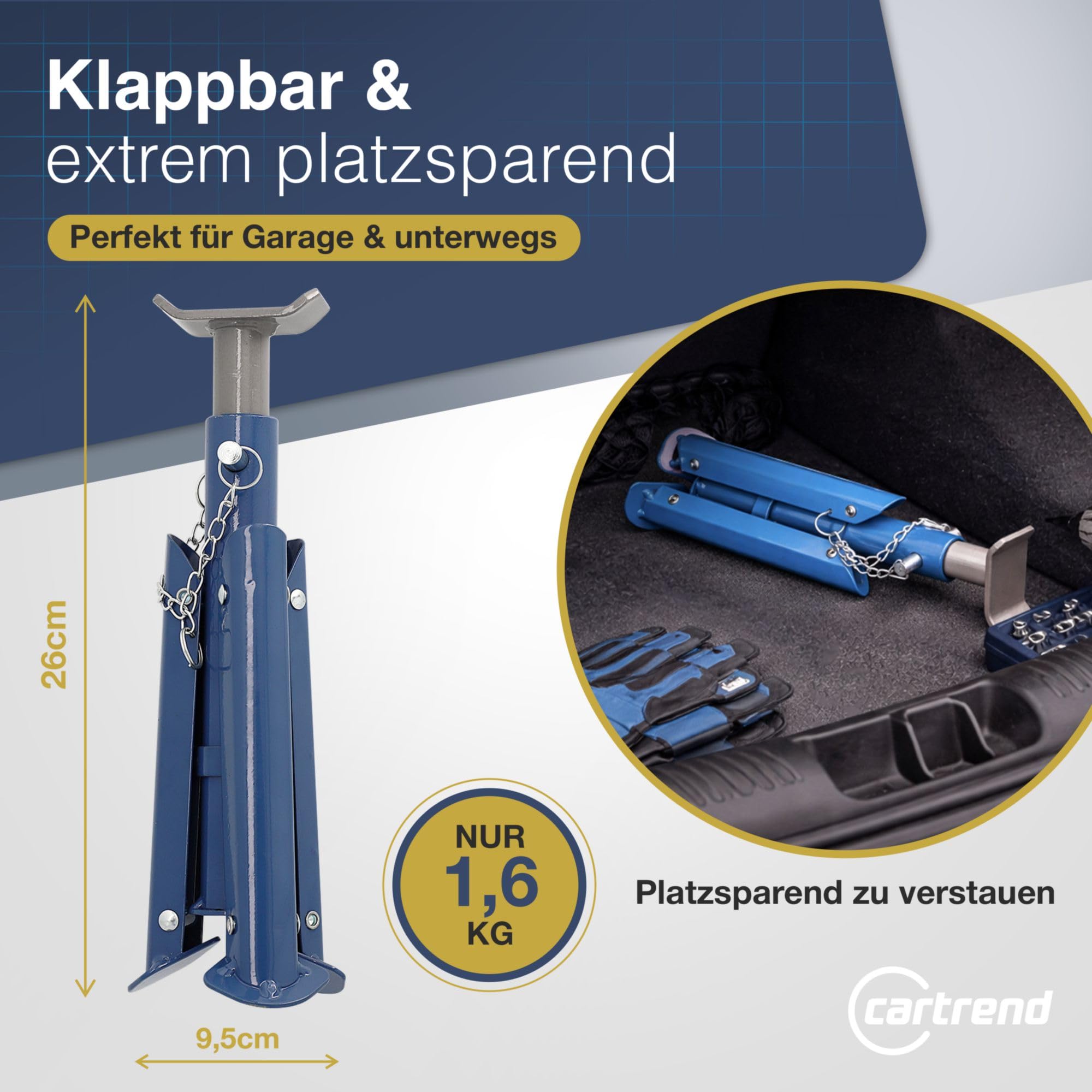 CARTREND 50290 Unterstellbock Abstellbock 100mm 100mm 270mm manuell 1.77kg 5