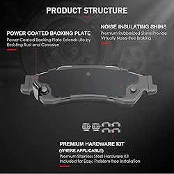 cciyu D729 Rear Ceramic Disc Brake Pads Kit For