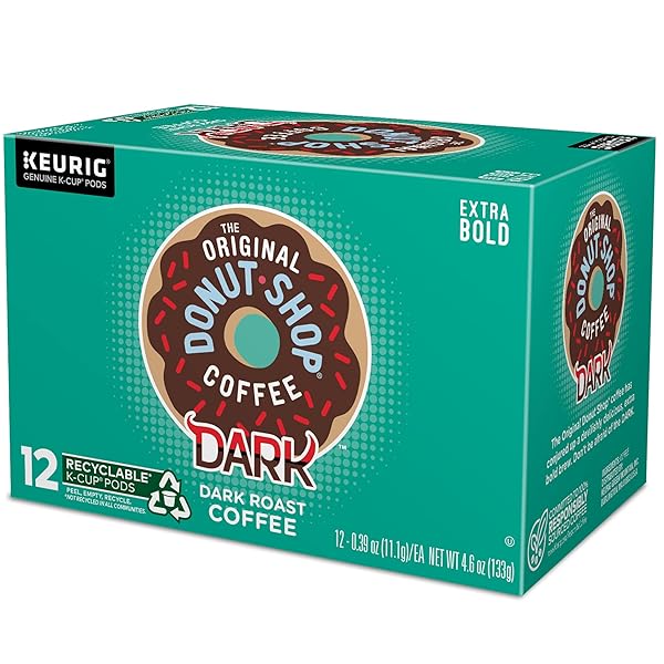 THE ORIGINAL DONUT SHOP DARK KEURIG SINGLE-SERVE K-CUP PODS, DARK ROAST COFFEE, 72 COUNT