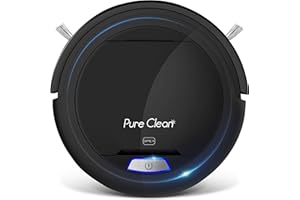 SereneLife Pure Clean Robot Vacuum Cleaner - Upgraded Lithium Battery 90 Min Run Time - Automatic Bot Self Detects Stairs Pet Hair Allergies Friendly Robotic Home Cleaning for Carpet Hardwood Floor