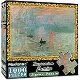 MaxRenard Game 1000 Pieces Jigsaw Puzzle Fine Art Collection Toy Monet Sunrise Impression