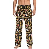 Pfrewn Mens Pajama Pants Fast Food Hamburger Lounge Pants Super Soft Pajama Bottoms with Pockets L