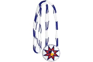 BUYBEADED Native American Style Layered Beaded Necklace– Ukrainian beaded Necklace Native Handmade Seed Bead Necklace,Tribal ethnic beaded necklace