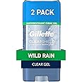 Gillette Antiperspirant and Deodorant for Men, 72hr Sweat & Odor Protection, Long Lasting Freshness, Anti-White Mark Technology, Clear Gel, Wild Rain Scent, 3.8 oz (Pack of 2)