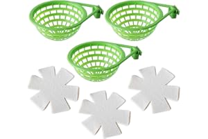 FOIBURELY 3 Sets Canary Nest Bird Nest Plastic Hatching Nest Finch Parrot Canary Nest with Nesting Pads