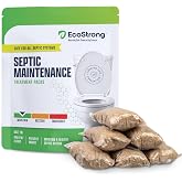 Septic Tank Treatment Packets | Enzyme Rapid Action Breaks Down Grease, Paper, Organic Solids - Controls Drain &amp; Septic Odors - Eco Safe Sewage Backup Prevention (Pack of 6)