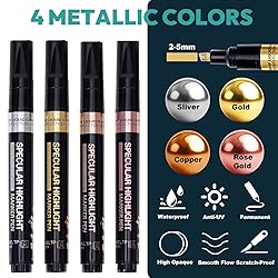 Resiners Mirror Chrome Metallic Markers Pen, 4