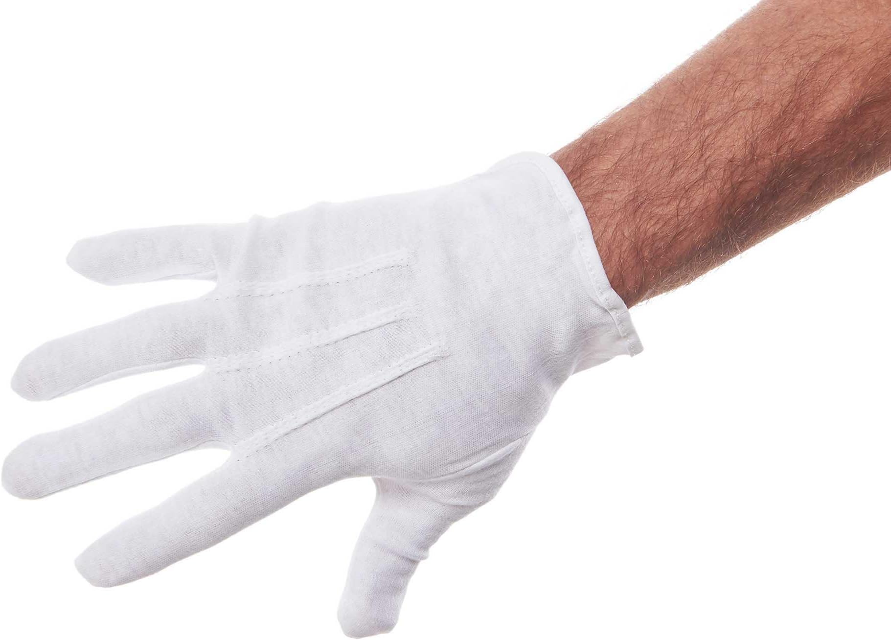 White Cotton Gloves. Black Cotton Gloves