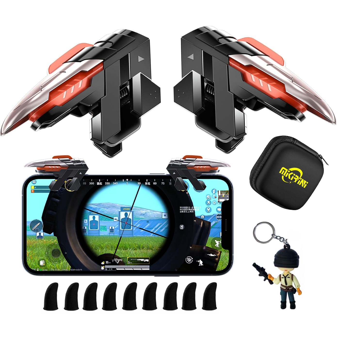 Photo 1 of 13 in 1 PUBG Mobile Controller Combo Kits, Mobile Phone L2R2 4 Triggers for PUBG/Call of Duty/Apex, Aim & Fire Trigger for iPhone & Android Phones