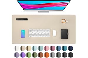 Aothia Leather Desk Pad Protector, Office Mat, Large Mouse Pad, Non-Slip PU Leather Blotter, Laptop Desk Pad, Waterproof Writ