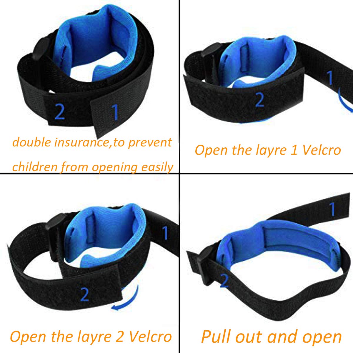 XQXC Anti Lost Wrist Chain 8FT Traction Rope, Infant Safety Sling Belt, Anti Lost Wrist Chain Traction Band, Suitable for Children Aged 1-10 Years with 360 Degree Rotatable Retractable Rope