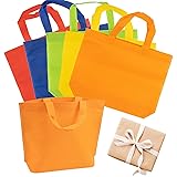 MAQIHAN Non-Woven Party Favor Bags - Colorful Reusable Bags Non Woven 10 Pack Solid Color Reusable Tote Bags Bulk With Handle