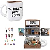 Polly Pocket x The Office Compact Playset 6 Character Dolls and 9 Accessories, Collectible Partnership Toy, Coffee Mug Exterior