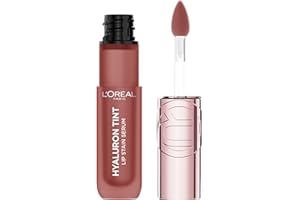 L'Oreal Paris Hyaluron Tint Lip Stain Serum, Long Lasting, Hydrating Lip Makeup Infused with Hyaluronic Acid, 640 Tea Time (Corally Brown Nude)