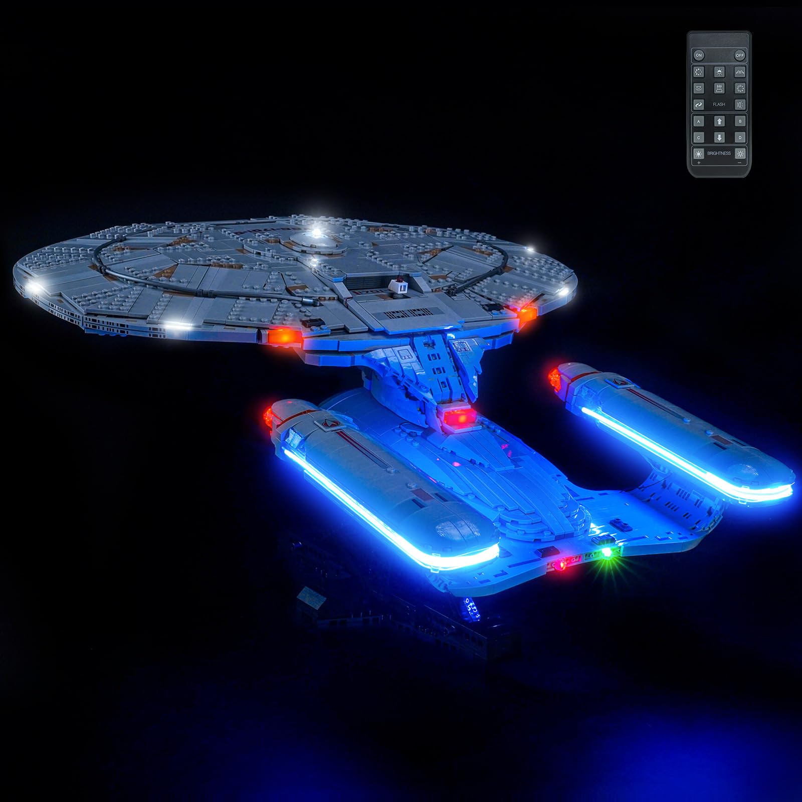 Remote Control Led Light Set Compatible with Lego U.S.S. Enterprise NCC-1701-D 10356 (No Model), Decoration Lighting Set Compatible with Lego 10356 u.s.s. enterprise ncc-1701-d Creative Toys