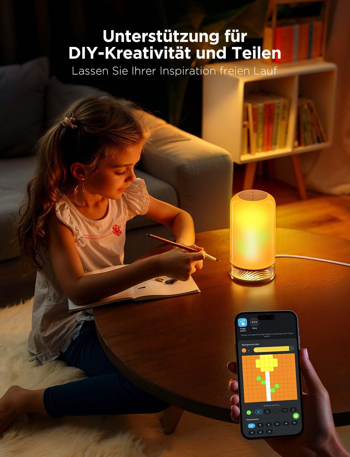 Govee LED Tischlampe, Nachttischlampe Touch Dimmbar RGBICWW, Steuerung von Alexa mit 70+ Szenenmodi, 500 Lumen, Funktioniert mit Matter, 2700-6500k, für Wohnzimmer und Schlafzimmer 5