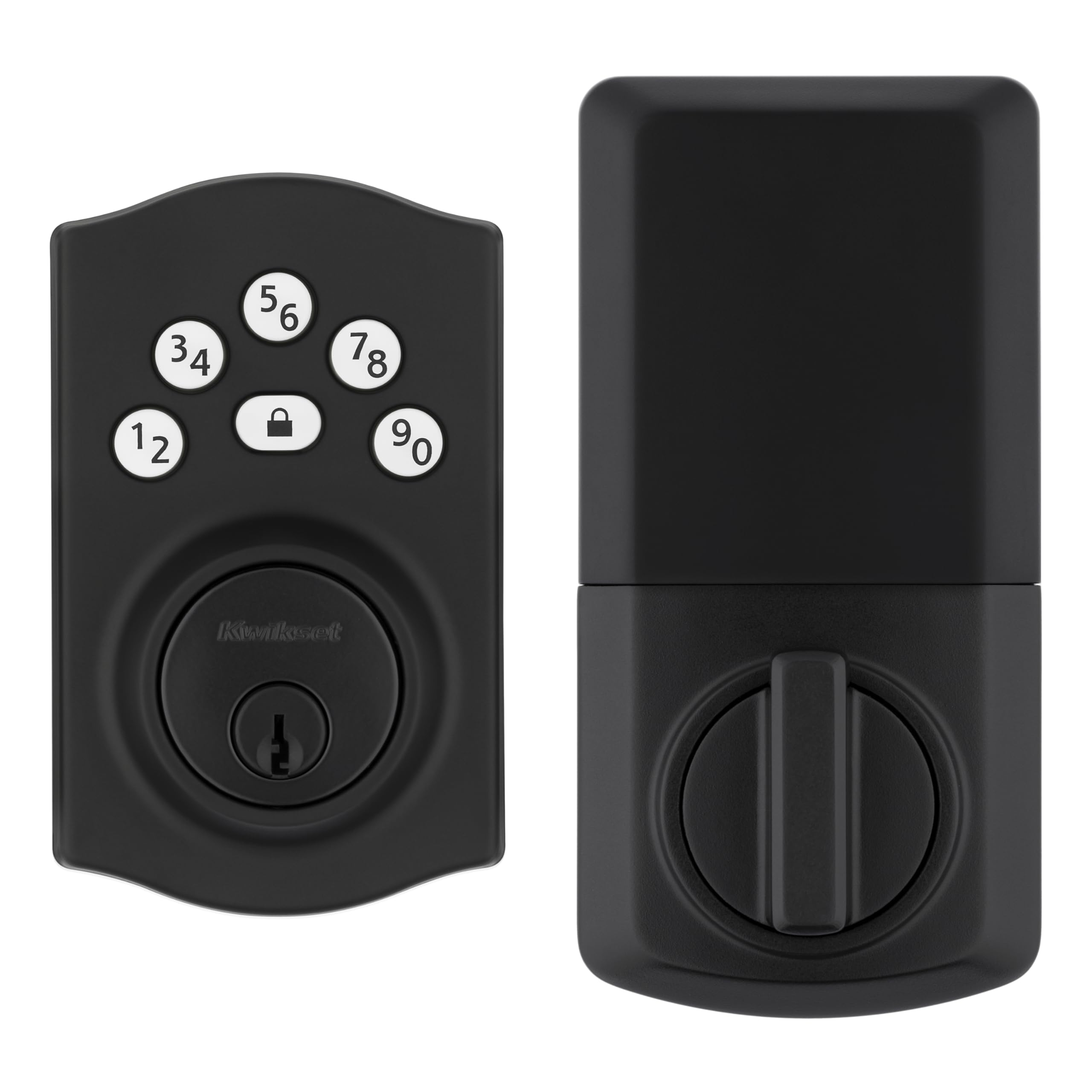 Photo 1 of Kwikset Powerbolt 240 5-Button Keypad Matte Black Traditional Electronic Deadbolt Door Lock, Featuring Convenient keyless Entry, Customizable User Codes and auto Locking
