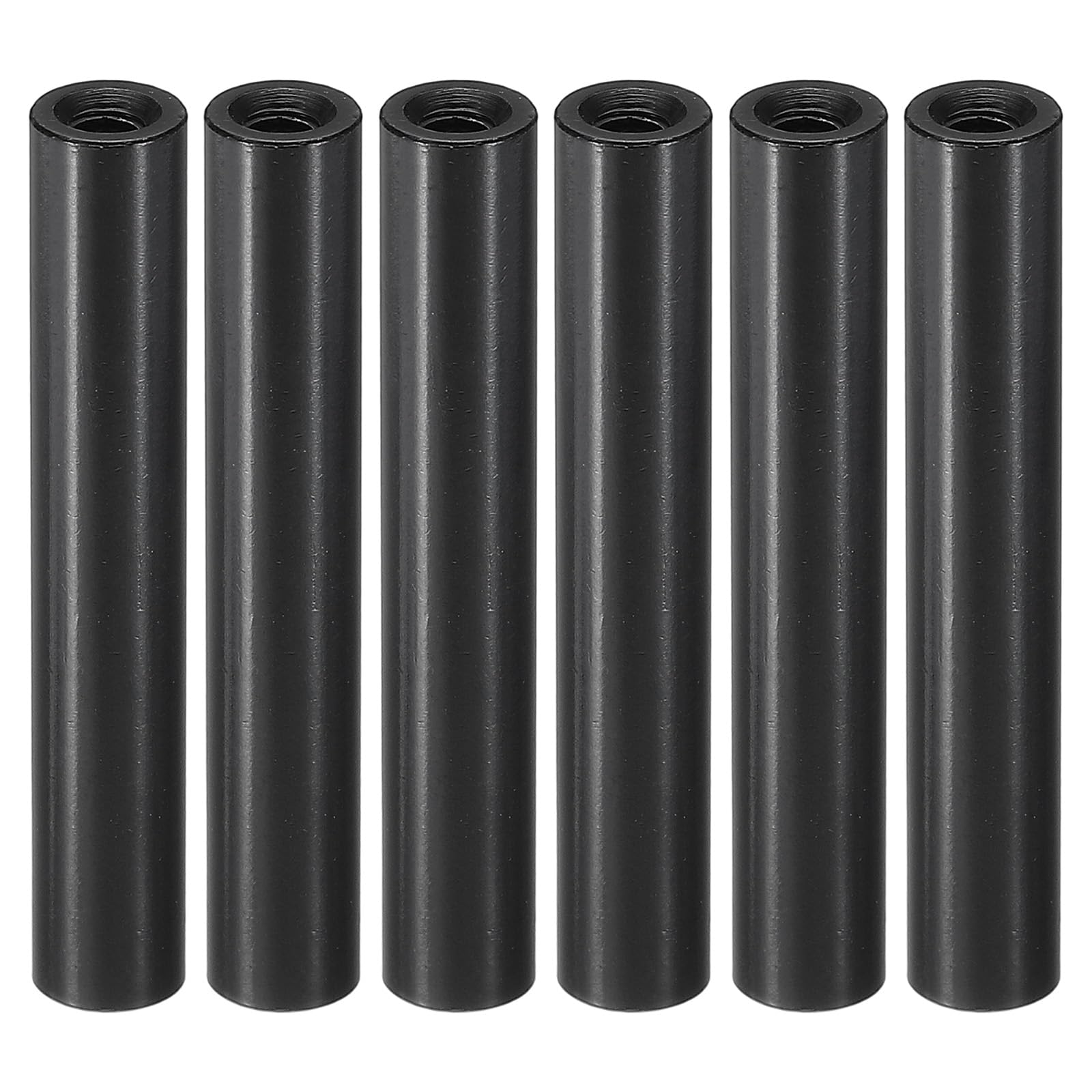 PATIKIL 6pcs M3 Metal Threaded Standoff Spacer Nuts, Round Aluminum Spacers Female Coupling Screws, 1/8" ID x 1/4" OD, Black 3x6x37mm โ image 1