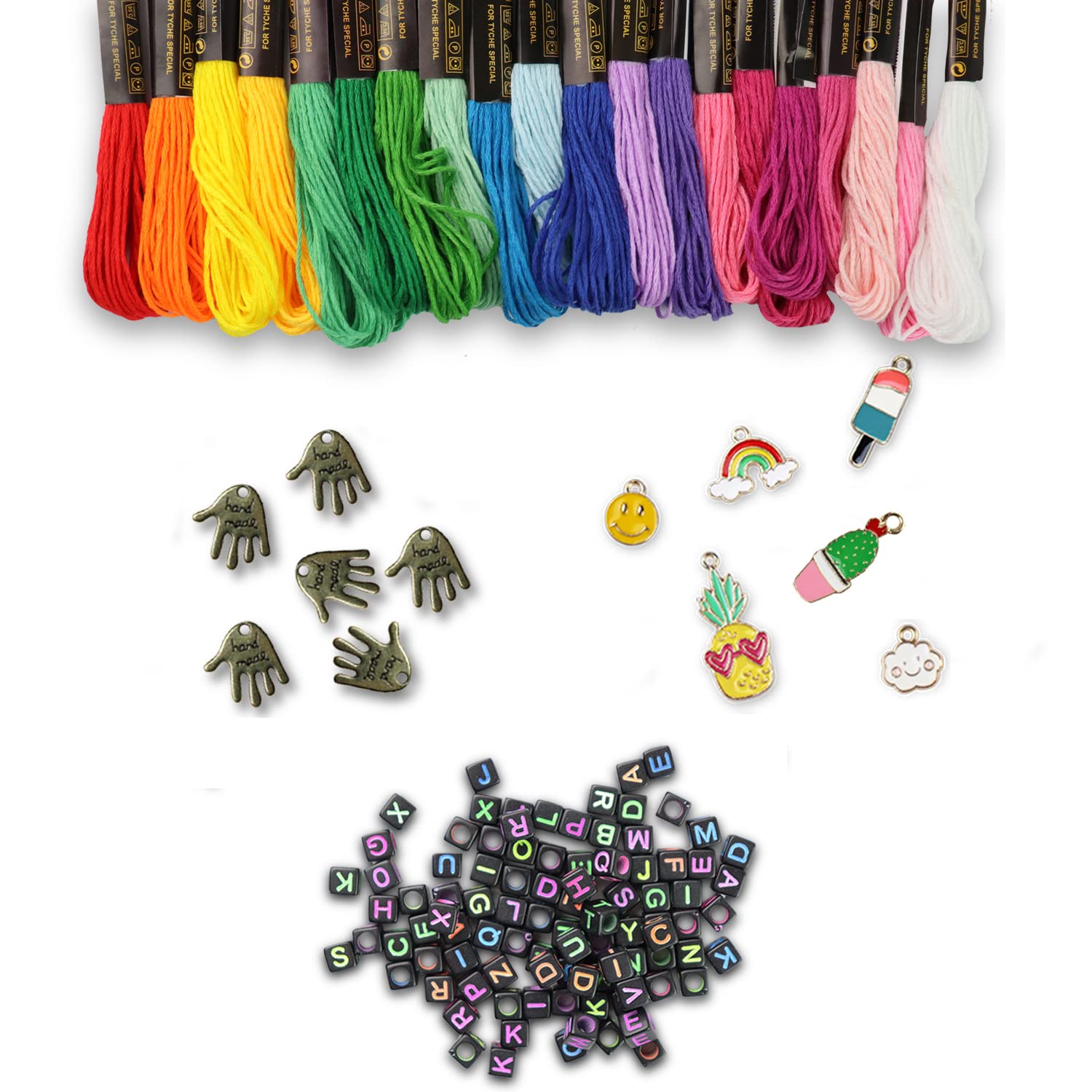 DOODLE HOG Friendship Bracelet Making Kit for Girls 8-12 with Alphabet Beads, String & Charms, 8-12 Year Old Girl Gifts, Friendship Bracelet Kit