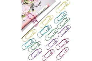 Zrwcvxy Metal Pen Clips and Holders 15 Pack Colorful for Notebooks and Heart Papers Paperclip Clips School Office Supplies