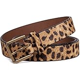 JIEDE Womens Belts Leopard Print Belt for Women Genuine Suede Leather Waist Belts for Jeans