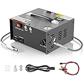 GX PUMP PCP Air Compressor CS1-I with Built-in Power Apdater,Auto Stop,Oil & Water-Free,4500Psi/30Mpa,Powered by 110V /220V AC or 12V DC,PCP Compressor Pump for Air Gun and Paintball/Scuba Tank