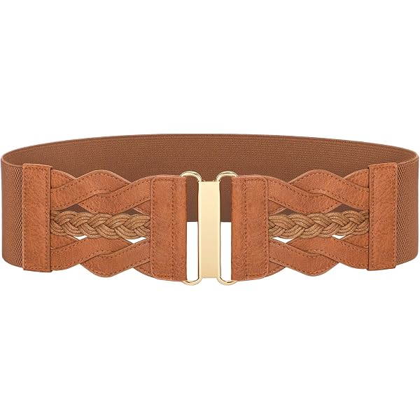 1739 Women\'s Elastic Braided Wide Belt Retro Stretchy Waist JASGOOD Women Retro Wide Elastic Belt Stretchy Waist Belt  main image 4