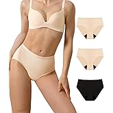 IRISMORII Adult Womens Incontinence Protective Underwear Washable Bladder Leak Proof Postpartum Panties 56ml Absorbency 3 Pack (Skin-Skin-Black, M)