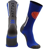 MadSportsStuff Baller Basketball Socks with Basketball Logo Crew Length