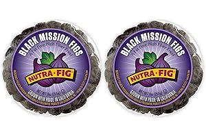 Nutra Fig Dried Black Mission Figs - Dried Black Figs, High Fiber Snacks, Unsweetened Dried Figs, Gluten-Free Snacks, Non-GMO, Kosher, Whole Dried Figs, Grown in California - 9 Oz, Crown Tray (2 Pack)