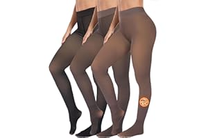 LZYVOO Fleece Lined Winter Tights Women - Fake Translucent Warm Pantyhose Sheer Thick Thermal Tights Leggings