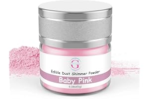 Glitter & Glitz Edible Glitter for Drinks - Premium Drink Glitter Edible Dust for Cocktails, Baking, Brew, Champagne - Luster Dust and Cocktail Glitter - Edible Glitter for Drinks Decoration (Baby Pink, 5Grams)