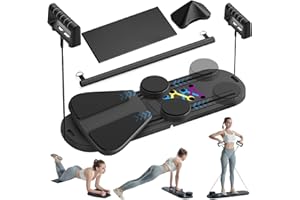 AILINKOR Pilates Reformer Set - Pilates Board for Home Workout, 6 in 1 Reformer Pilates Machine, Portable and Foldable Pilates Reformer, Pilates Reformers Board for Women, Pilates Equipment for Core Workouts