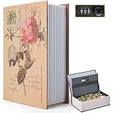 Decorative Book Safe with Combination Lock, Diversion Faux Book Hidden Safe | Vintage Stash Box Secret Book Safe Storage Box Lock Box for Home Office Caf&eacute; Bookshelf Decorations（9.5"&times;6"&times;2.2")