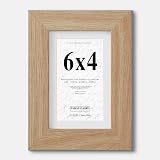 Fabian Clarke London 6x4 Modern Oak Photo Frame with White Mount 5x3