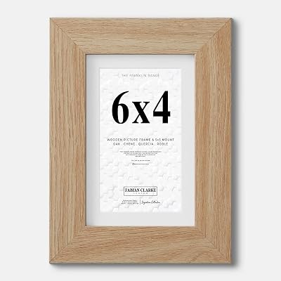Fabian Clarke London 6x4 Modern Oak Photo Frame with White Mount 5x3