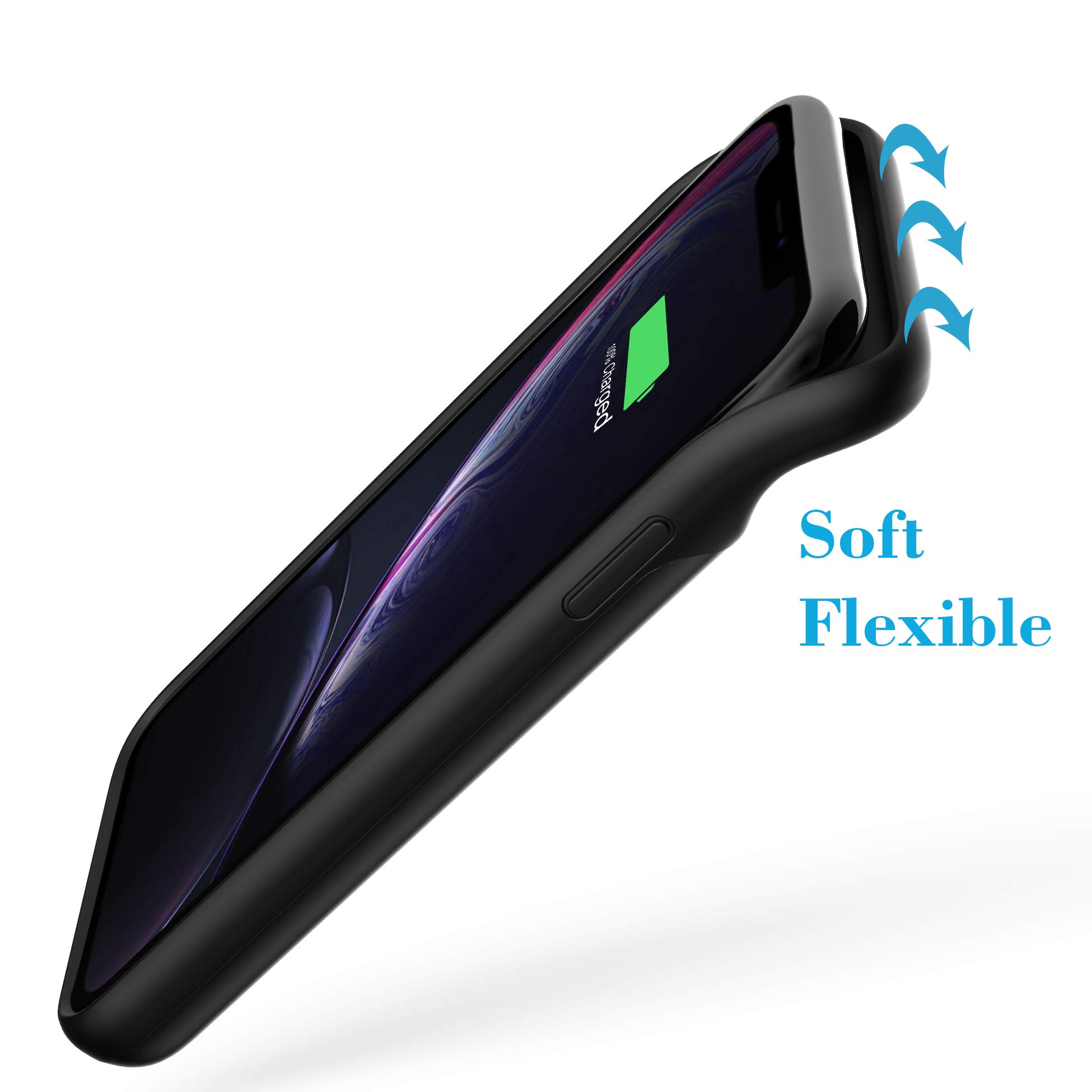 TREEZITEK Battery Case for iPhone XR,Slim 4000mAh Portable Charging Case Rechargeable Extended Battery Pack Charger Case iXR,Black