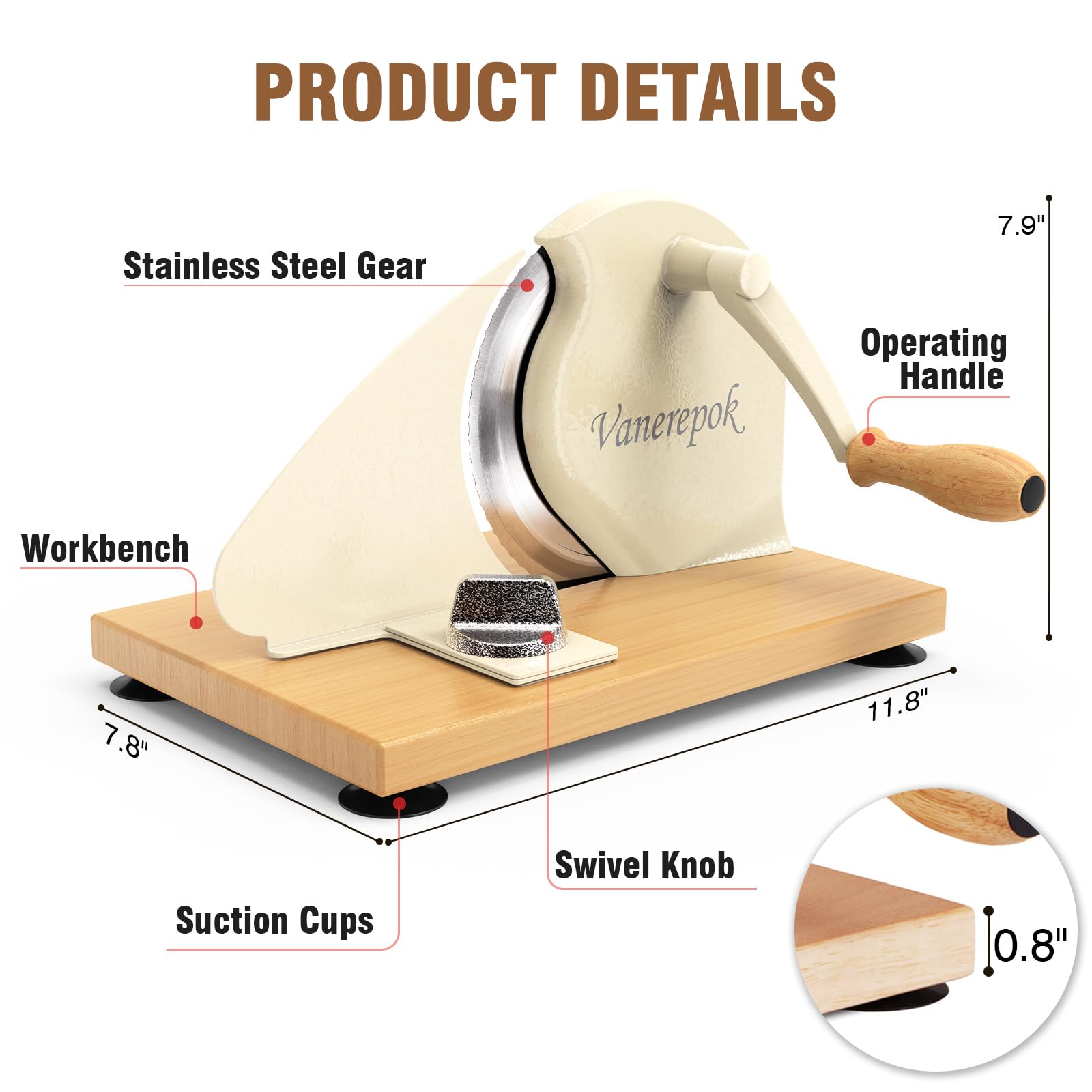 vanerepok Manual Bread Slicer for Homemade Sourdough Bread Versatile Hand Crank Bread Slicer for Sourdough Crusty Bread Etc Stainless Steel Slicers Adjustable Width for Homemade & Commercial Use