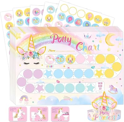 WERNNSAI Unicorn Potty Training Chart for Girls Toddler Kids Reward Stickers
