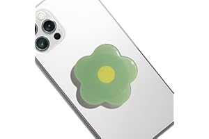 DALSTONE Cute 2D Daisy Flower Shape Collapsible Expandable Multi Functional Mobile Phone Grip Stand Holder for Smartphone Tablet Cell Phone Accessory (Green Daisy)