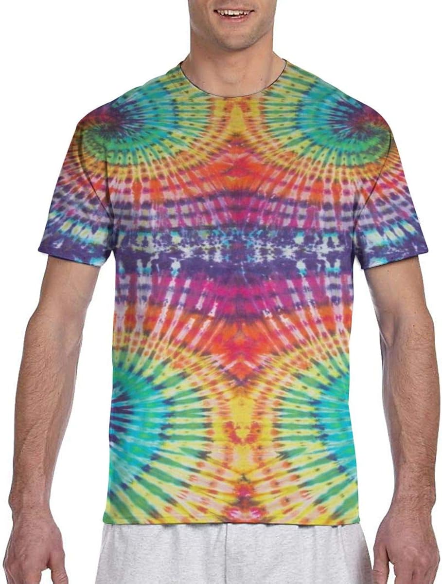 333 Men's Tie Dye TShirt Casual Loose Fit Short Sleeve