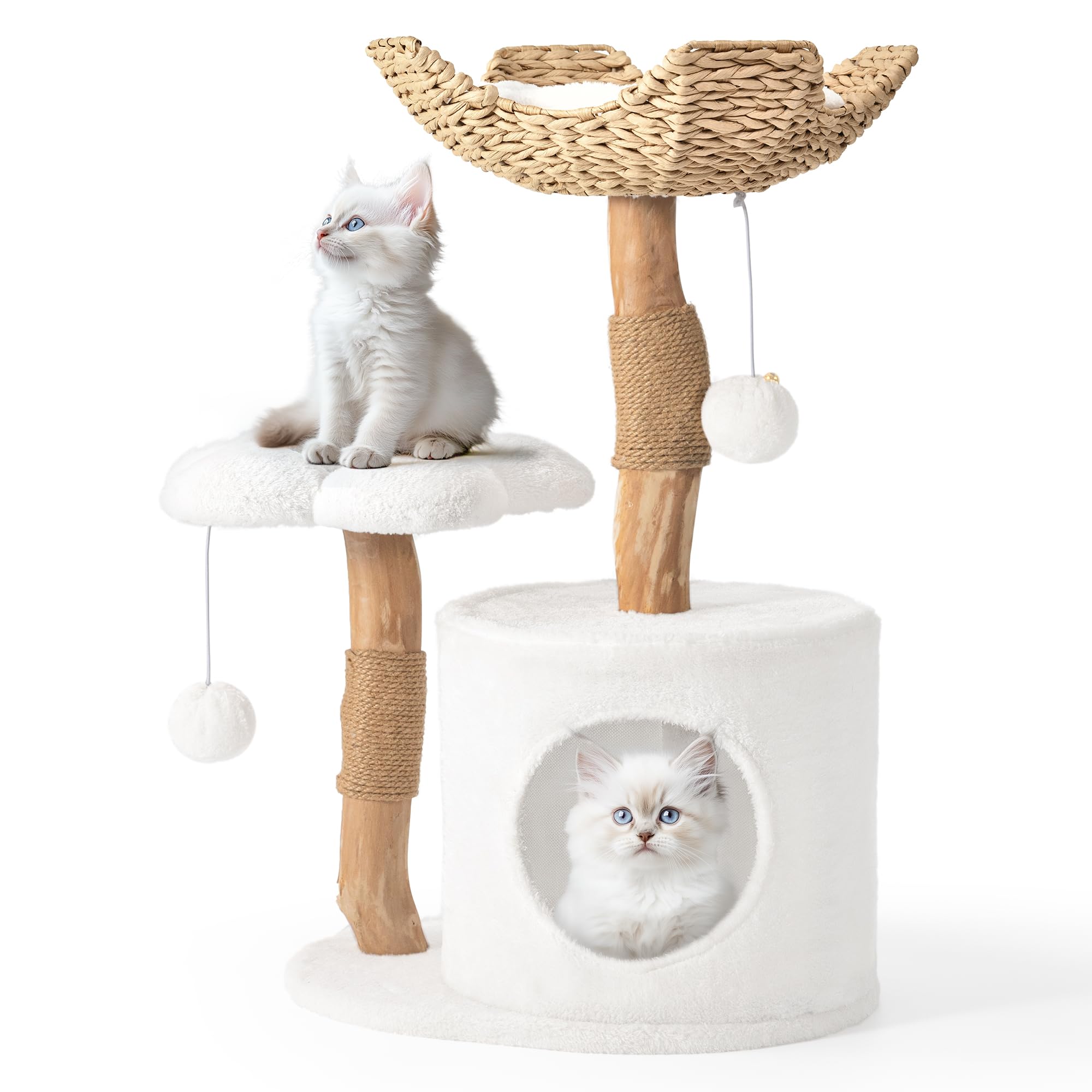 Photo 1 of **ITEM IS DIRTY/check clerk comments**
Modern Cat Tree, Wood Cat Tree Tower for Small Cats, Luxury Cat Condo with Scratching Posts and Flower Platforms, Cat Furniture by Easyego