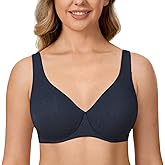 DELIMIRA Minimizer Bras for Women Full Coverage Plus Size Underwire Unlined Supportive Seamless Bra